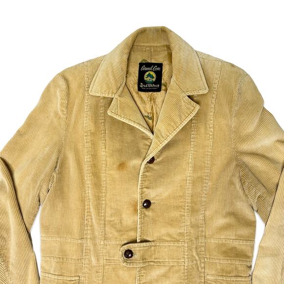 Brad Whitney Carmel Cove VTG 70s/80s Khaki Tan Corduroy Buttoned Trench Coat - Picture 4 of 16